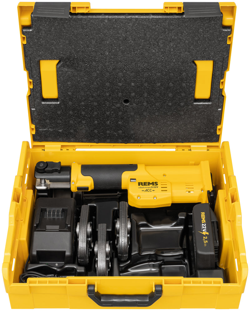 REMS (578037 R220) Mini-Press S 22V Juego de accesorios V 15+22+28 L-Boxx
