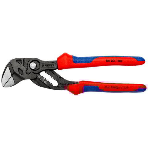Alicate e chave Knipex (86 02 180) - Uma ferramenta multifuncional que combina um alicate e uma chave.