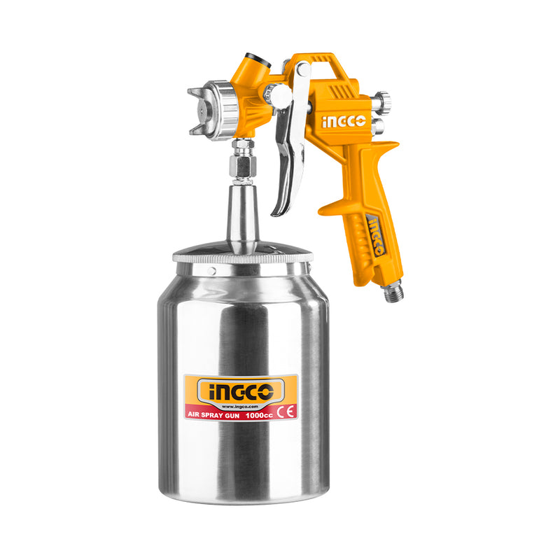 Pistola de pintura INGCO (ASG3101) con depósito inferior metálico, 3.0-4.0b, 1000 cc