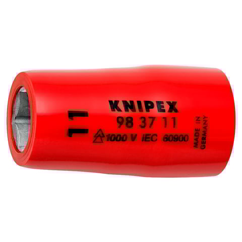 Knipex (98 37 11) Vaso hexagonal para tornillos hexagonales con cuadrado interior de 3/8".