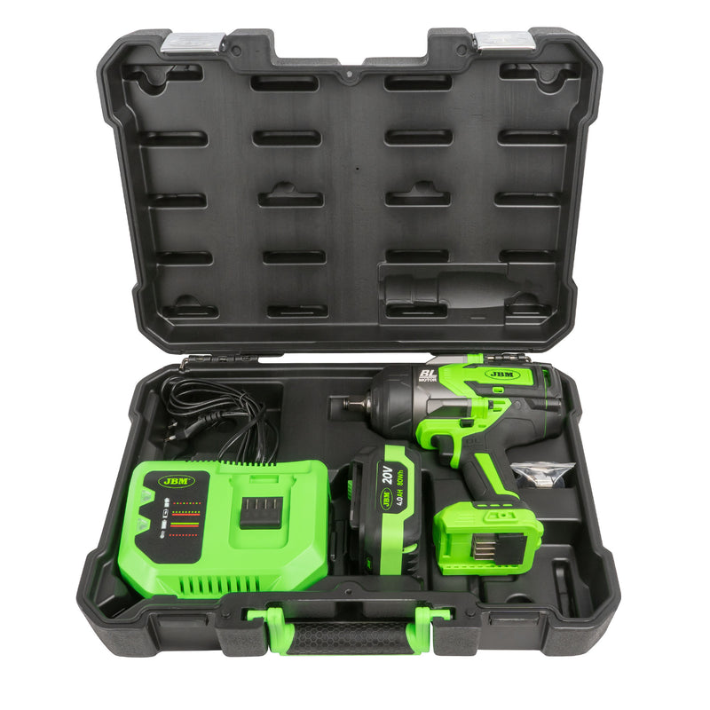 JBM (SÉRIE 555) 60044c Chave de Impacto sem Escova de 1/2" 1300nm + 52342 Conjunto de 11 Tomadas de Impacto Hexagonais de 1/2"