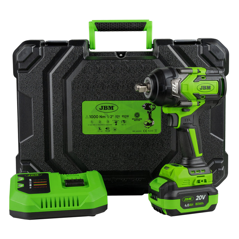 JBM (60051C) 1/2" 1000nm Brushless Impact Wrench With Storage Case