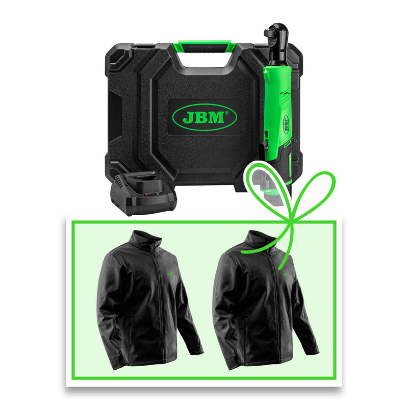 Carraca inalámbrica JBM (60062C-JXS) de 1/2" - 12V con maletín + Chaqueta XS