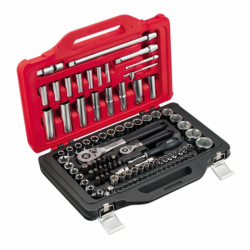 USAG (601 1/4-1/2 JS100) Surtido en Estuche Modular con Vasos Hexagonales y Puntas de Destornillador (100 Pzas)