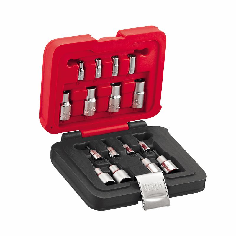 USAG (601 1/4-1/2 JTXS16) Surtido en Estuche Modular con Vasos Torx (16 piezas)