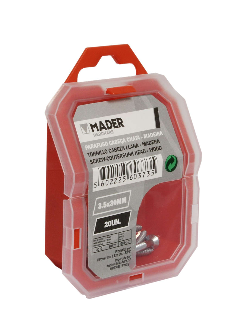 Parafuso Cabeça Chata para Madeira 3.5x30, 20Un