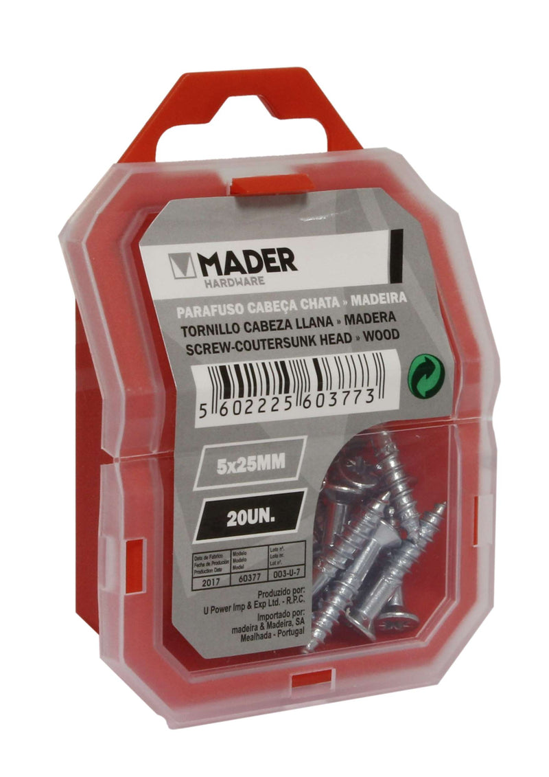 Parafuso Cabeça Chata para Madeira 5x25, 20Un