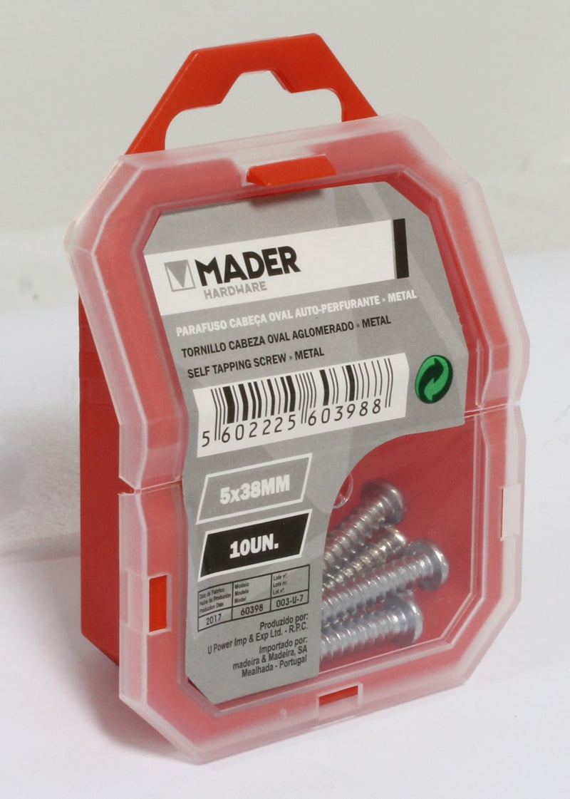 Self Tapping Screw, Metal, 5x38mm, 10Un - MADER®