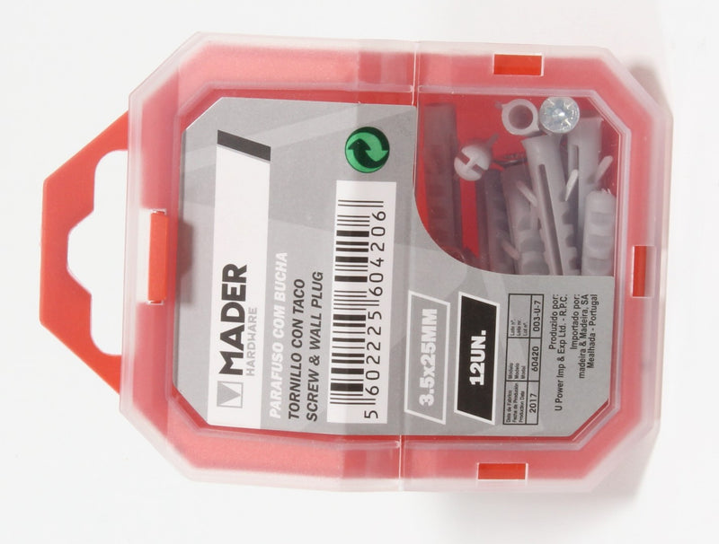 Parafuso com Bucha 3.5x25mm, 12Un