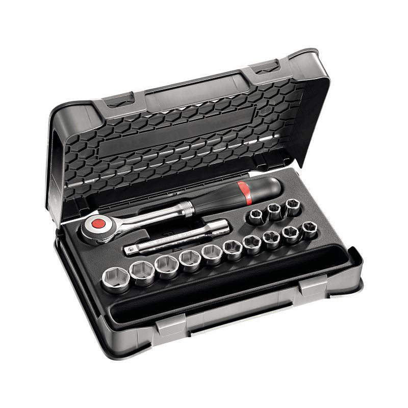 USAG (604 1/2 EAK) Surtido con dados hexagonales en estuche de ABS (15 piezas)