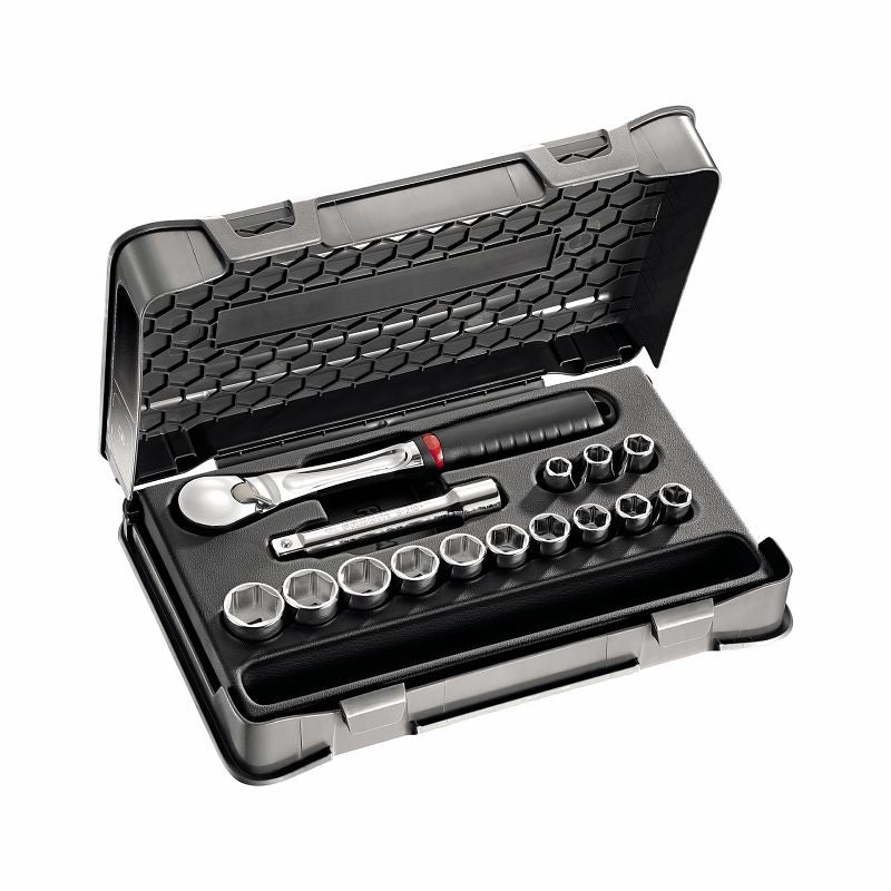 USAG (604 1/2 EB) Surtido con vasos hexagonales en estuche de ABS (15 uds.)