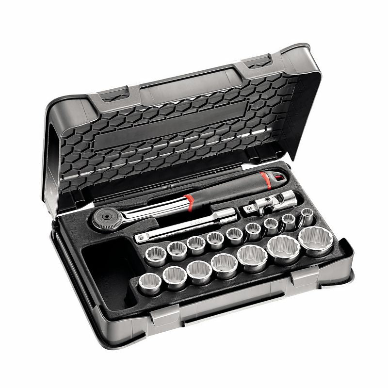 USAG (605 1/2 A) Surtido con vasos bihexagonales en estuche de ABS (19 piezas)