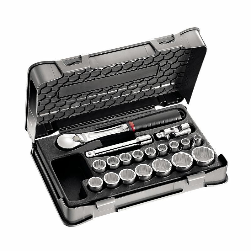 USAG (605 1/2 B) Surtido con dados bihexagonales en estuche de ABS (19 uds.)