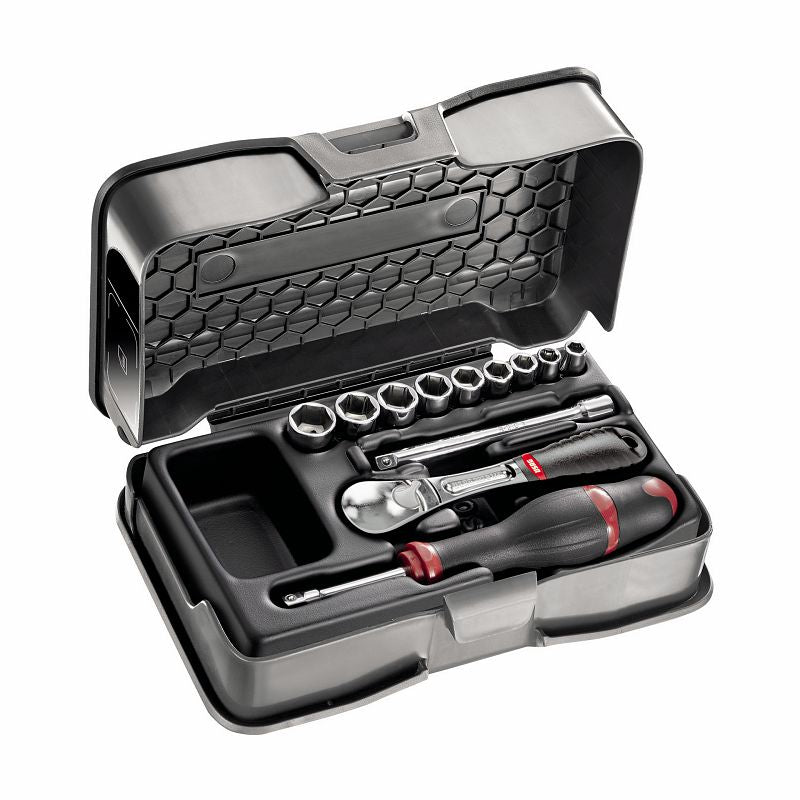 USAG (605 1/4 EB) Surtido con vasos hexagonales en estuche de ABS (12 uds.)