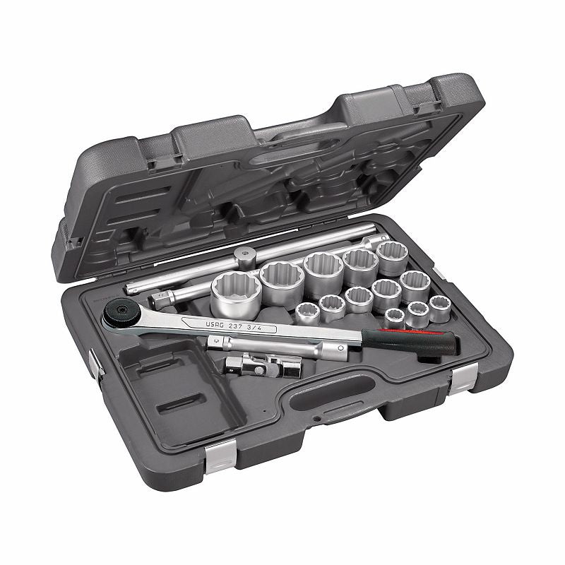 USAG (605 3/4 A) Surtido con vasos bihexagonales en estuche de ABS (18 uds.)