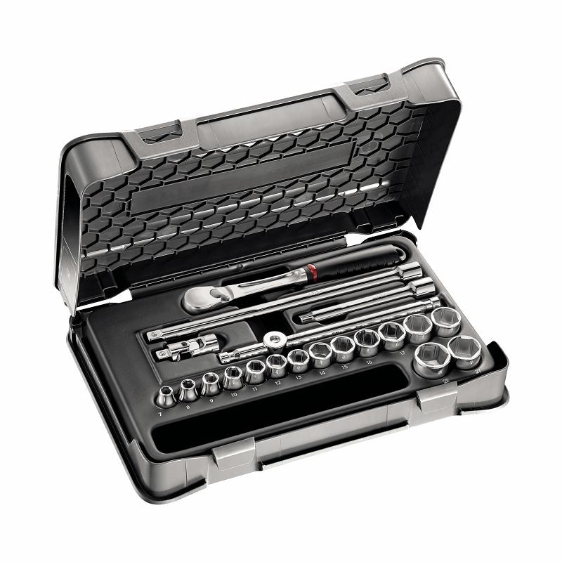 USAG (605 3/8 EB) Sortido com tomadas hexagonais em estojo ABS (20 unidades)