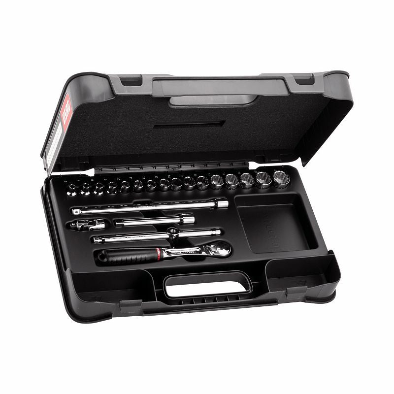 USAG (606 3/8 B) Assortment With Bihexagonal Sockets In Abs Case (21 Pcs.)