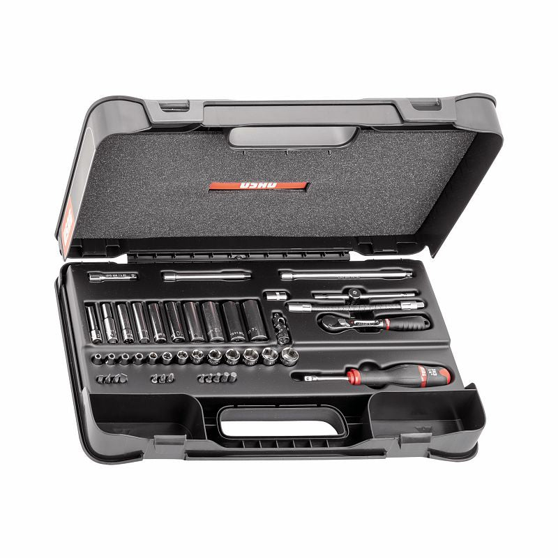 USAG (607 1/4 EB) Surtido con vasos hexagonales en estuche de ABS (44 piezas)