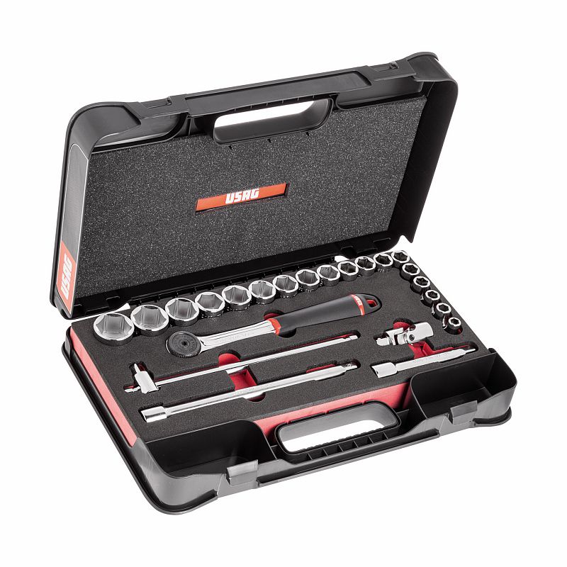 USAG (608 1/2 EA) Sortido com tomadas hexagonais em estojo ABS (23 unidades)