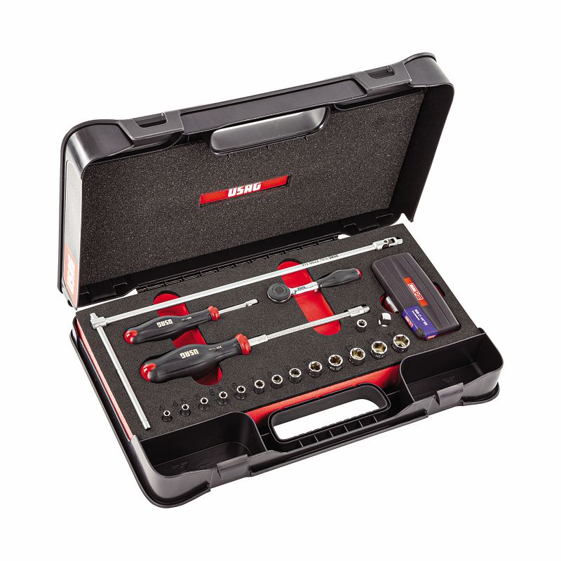 USAG (608 1/4 EAK) Surtido con dados hexagonales en estuche de ABS (50 uds.)