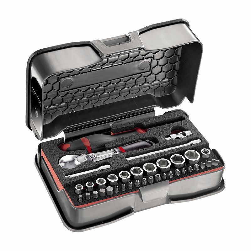 USAG (608 1/4 EB) Surtido con vasos hexagonales en estuche de ABS (37 piezas)