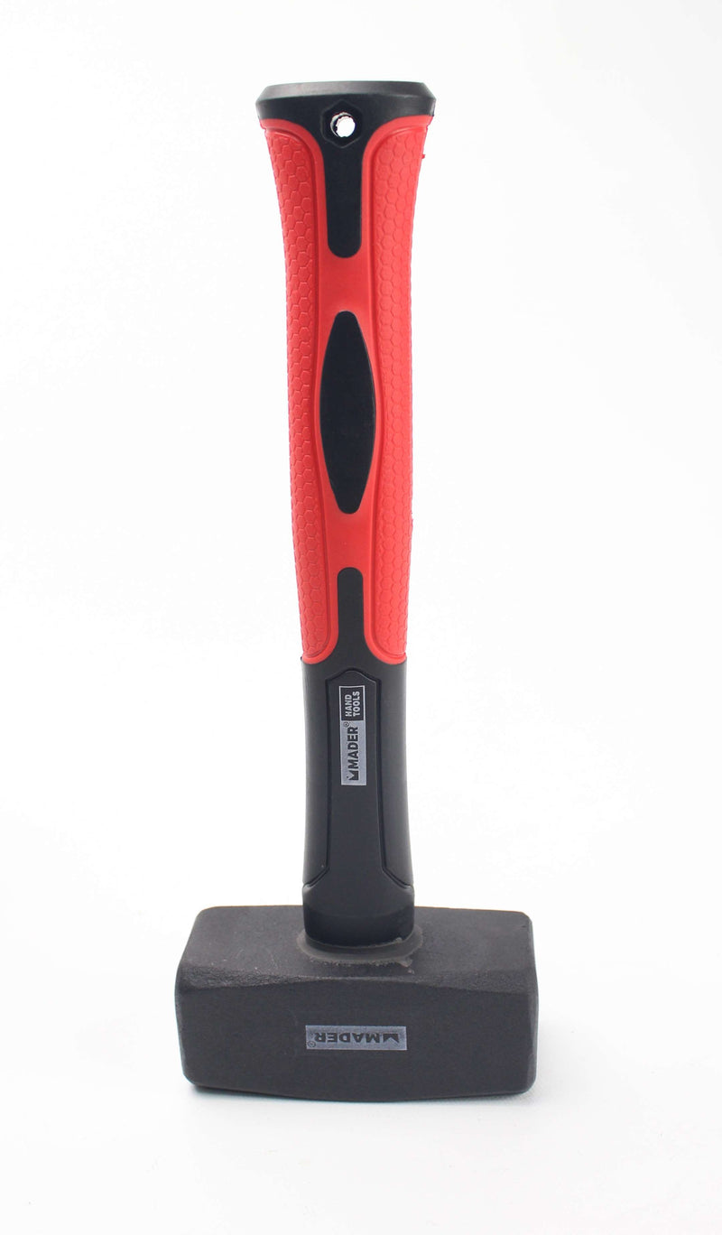 Martillo de apedrear cuadrado con mango de fibra de vidrio, 1,5 kg - MADER®