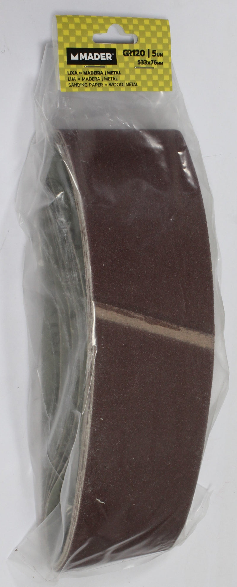 Lixa para Madeira e Metal, 533x76mm, GR120, 5Un