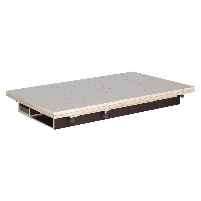 Holzstar (5194202) Table top 120x80/160x120 cm, HPL perforated grid plate ⌀20mm, with drawer
