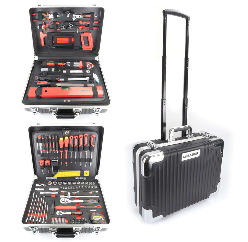 Hand Tool Set, with Trolley, 1/4" - 1/2", 142un, CRV - MADER®