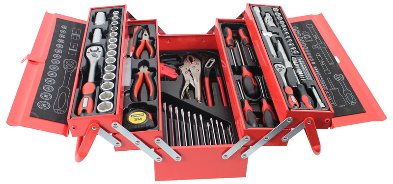 Juego de herramientas manuales para metal, 1/4" - 1/2", 93 unidades, CRV - MADER®