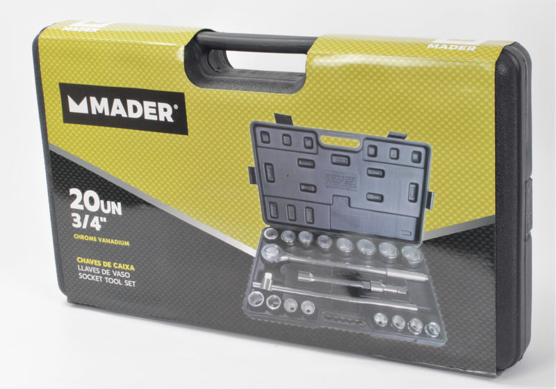 Juego de herramientas de vaso de 3/4", 20 un - MADER®