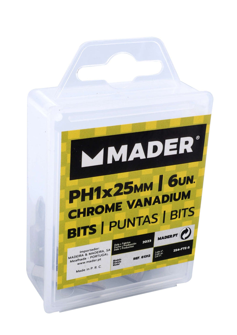 Bits Philips PH1 25mm, 6Un
