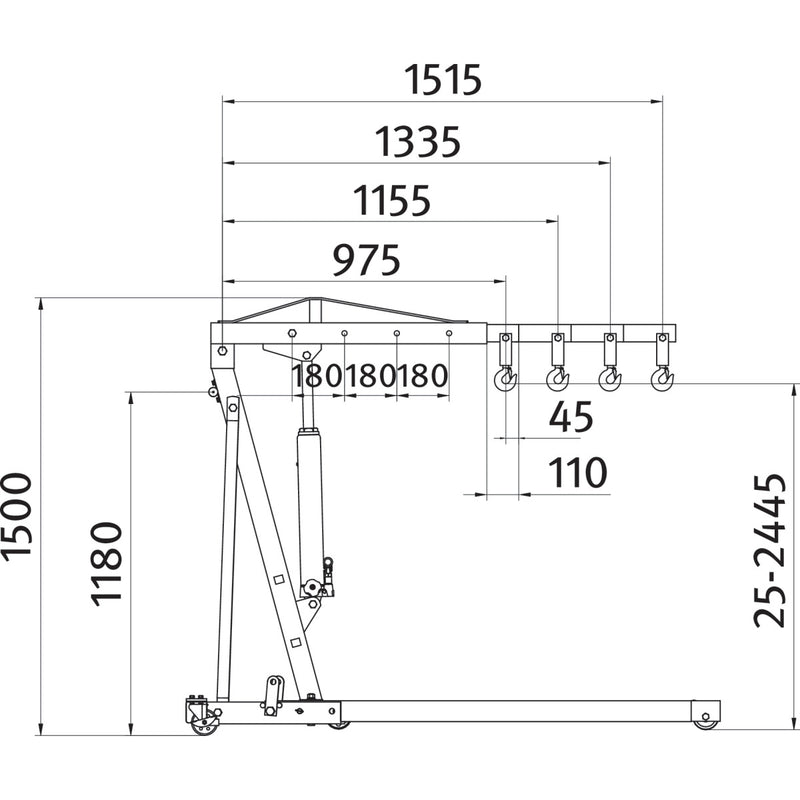 Guindaste de oficina Unicraft (6201422) WK 2002 LP