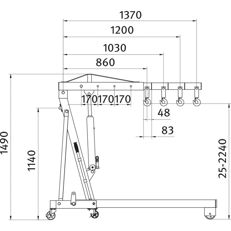 Guindaste de oficina Unicraft (6201423) WK 2003