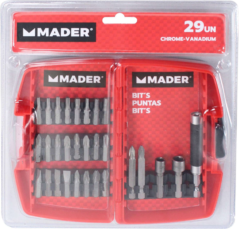 Puntas, 29 unidades, cromo vanadio - MADER®