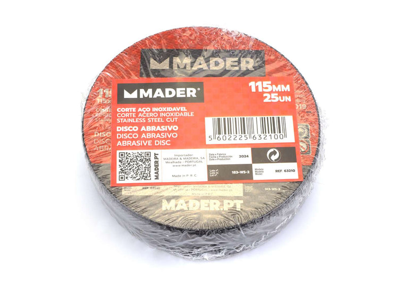 Hoja abrasiva, corte de acero inoxidable, 115 mm - MADER®