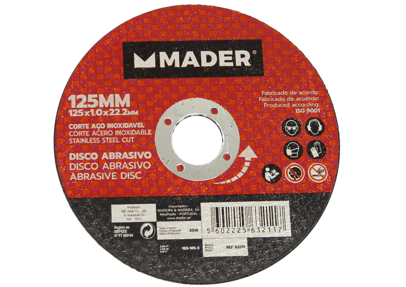 Hoja abrasiva, corte de acero inoxidable, 125 mm - MADER®