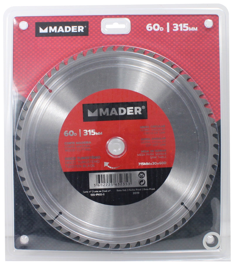 Tugsten Blade, Wood Cut, 315mm, 60T - MADER®