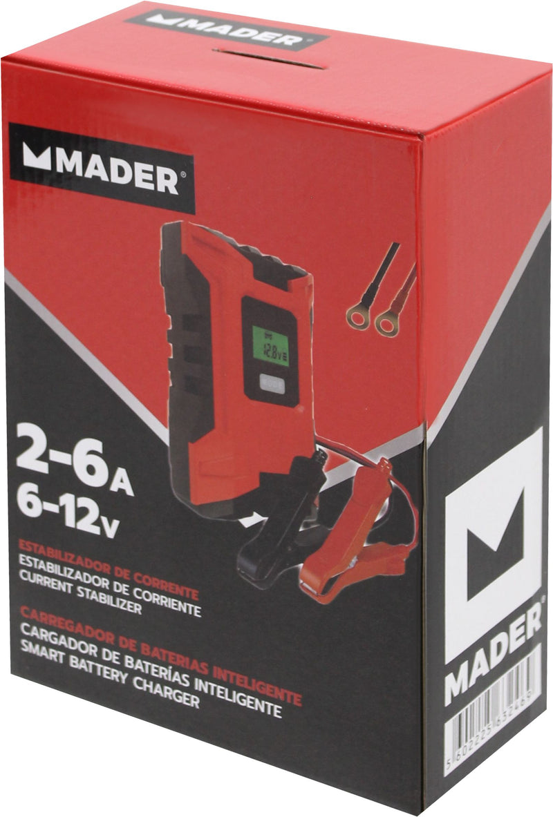 Carregador de Baterias Inteligente, 2A-6A, 6-12V