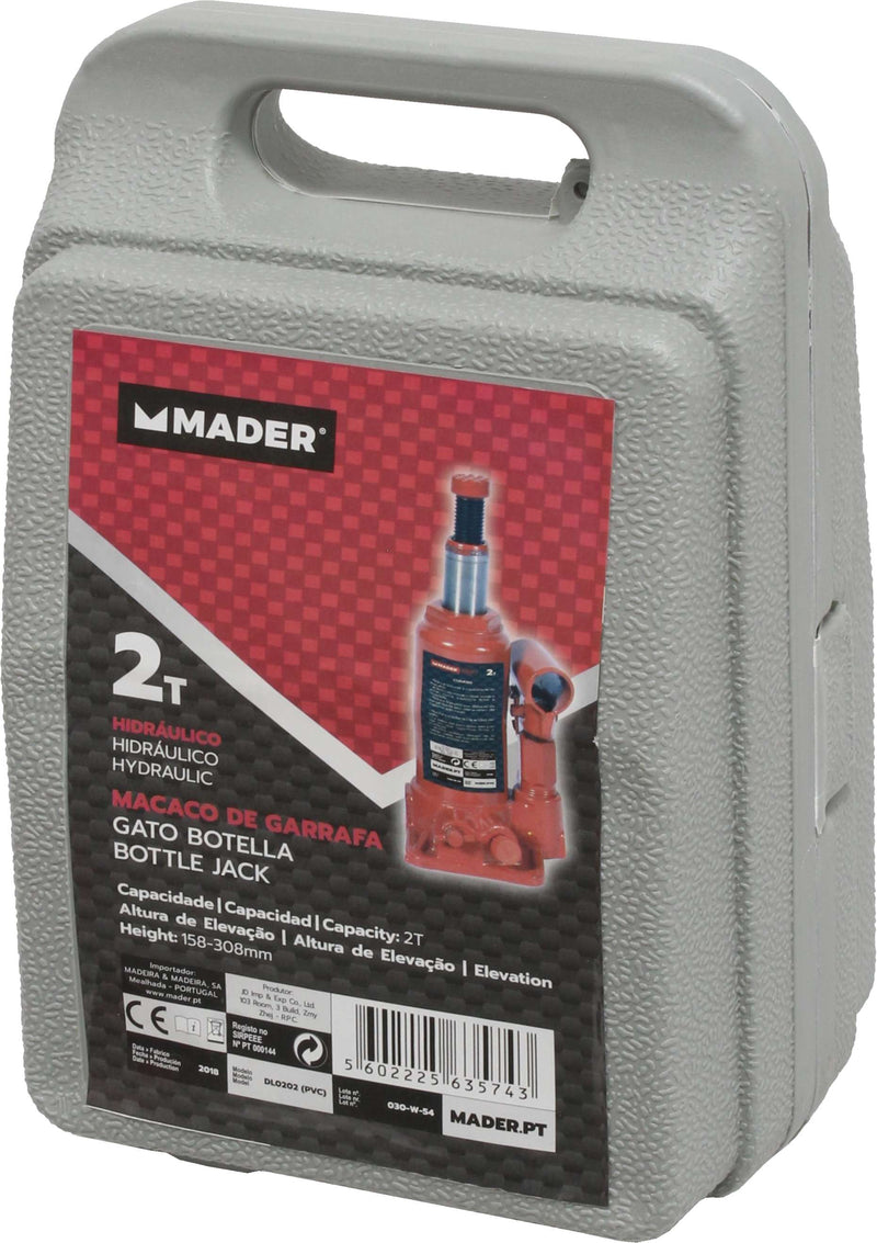 Macaco de Garrafa Hidráulico, 2T, Caixa Plastica