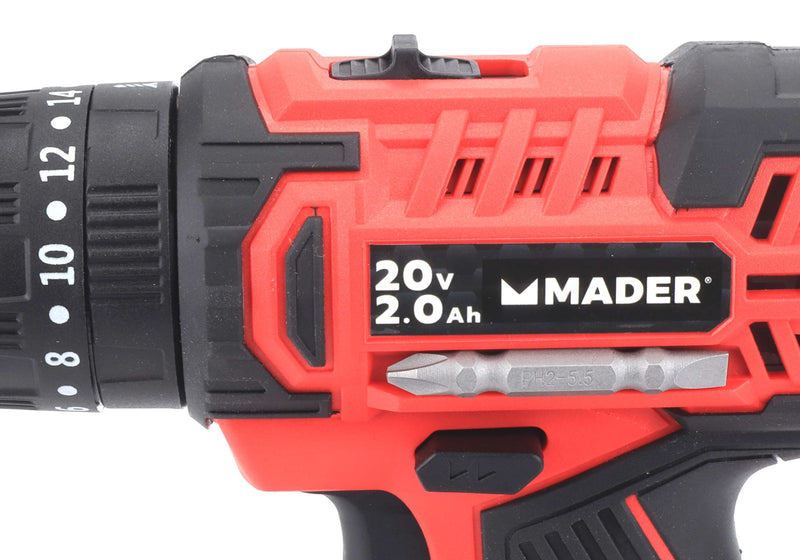 Taladro de impacto a batería, 20 V, 2 Ah, 10 mm - MADER®