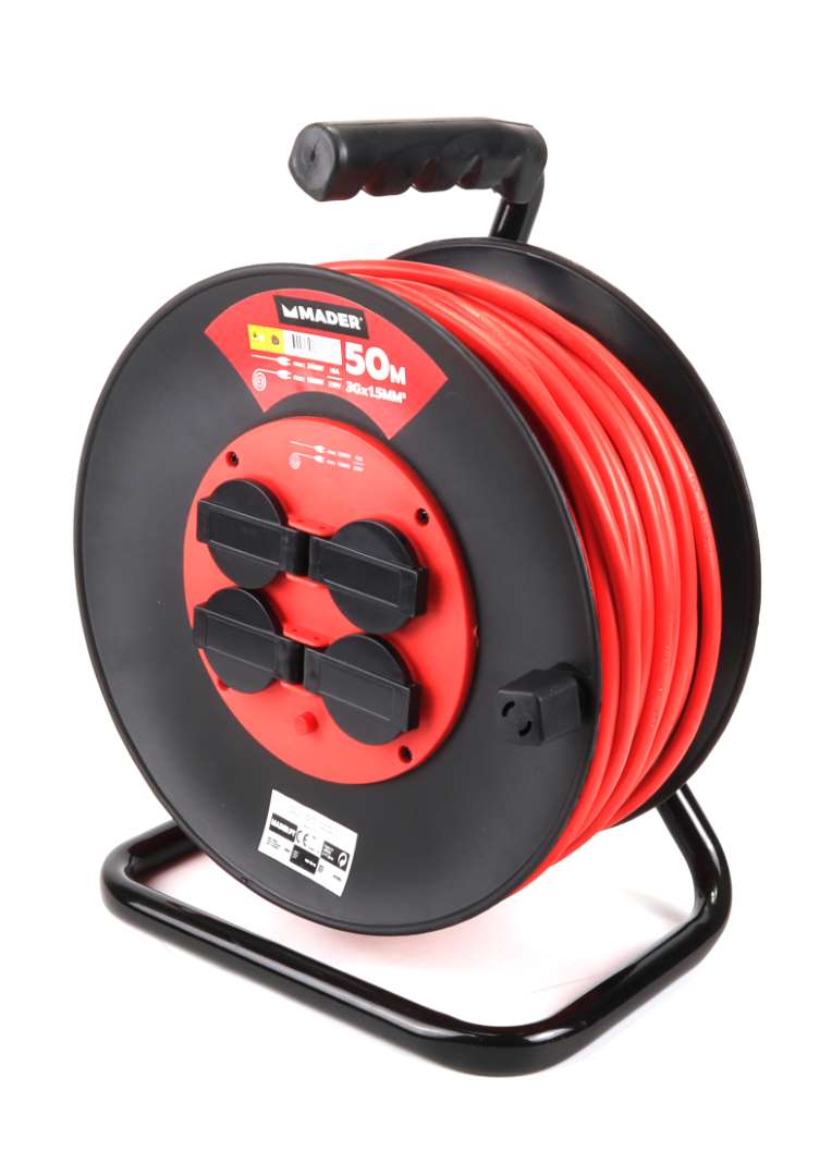 Extensão Elétrica Enrolador Plástico, 50m, 3G x 1,5mm²
