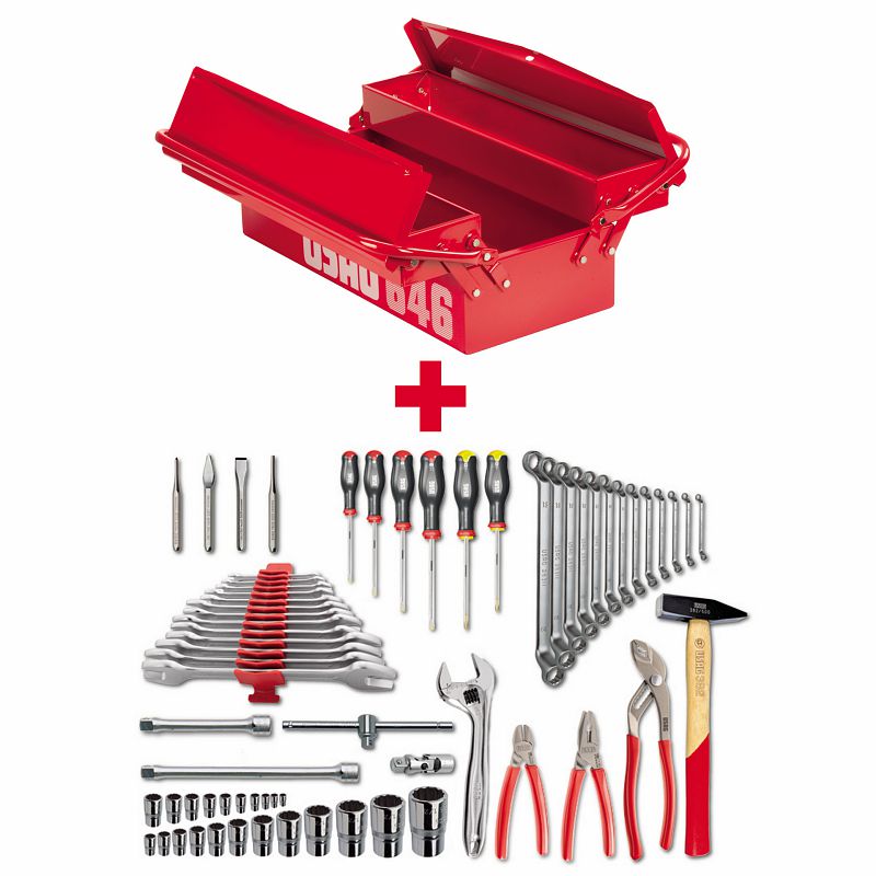 USAG (646/3A) Tool Box 646/3v With Assortment (66 Pcs.)
