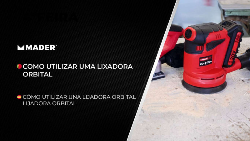 Battery Sander, 20V, 2AH, 125mm, Rotating - MADER®