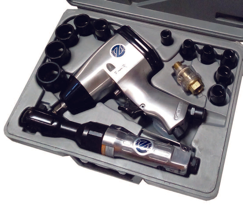 Kit de Chaves de Impacto Pneumáticas 1/2" + Roquete 3/8" Zk5201k