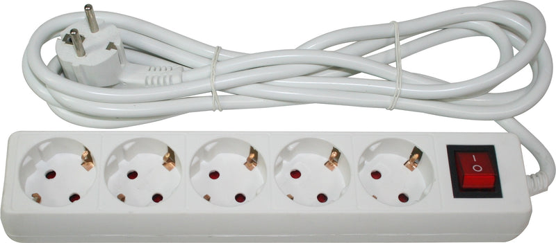 Extensão Elétrica com Interruptor, 5 Tomadas, 3m, 3G x 1.5mm²