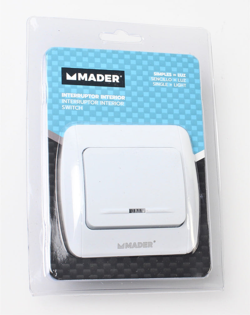 Interruptor interior, sencillo, con luz - MADER®