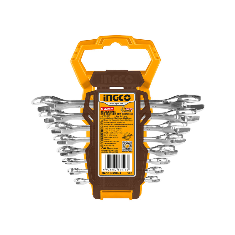 INGCO (HKSPA2088) Set Of 8 Open-End Wrenches 6-22mm