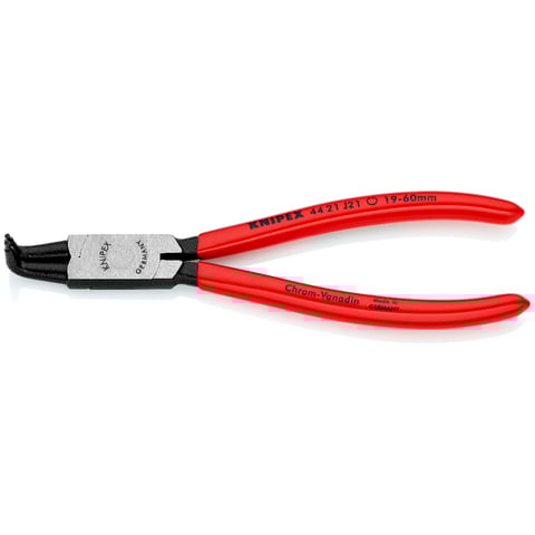 Alicates para arandelas de seguridad Knipex (44 21 J21) para arandelas de seguridad internas en orificios.