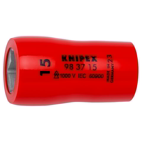 Knipex (98 37 15) Vaso hexagonal para tornillos hexagonales Con cuadrado interior de 3/8"